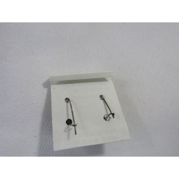 Silver Tone Green Faux Pearl Floral Dangly Earrings Whimsycal Elegant Chic - Picture 4 of 4